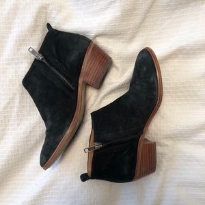 J Crew Black Chelsea Boots (suede)
